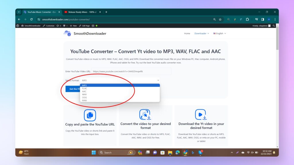 YouTube कन्वर्टर - Yt वीडियो को MP3, WAV, FLAC और AAC 03 में कनवर्ट करें